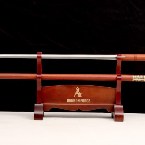 Red Functional Cane Sword with a Derby Handle