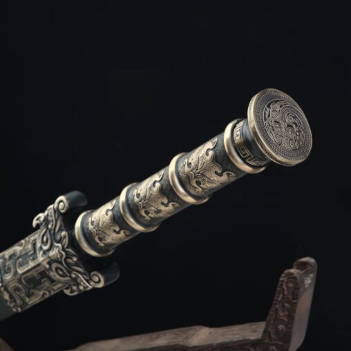 Flying Dragon Han Jian Sword Chinese Pattern Steel Blade