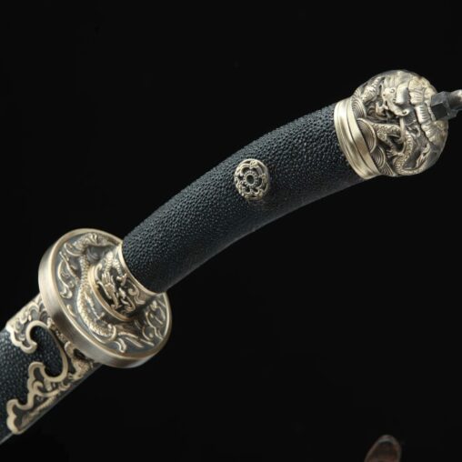 Qing Dao Sword Dragon Pattern Steel Clay Tempered Blade