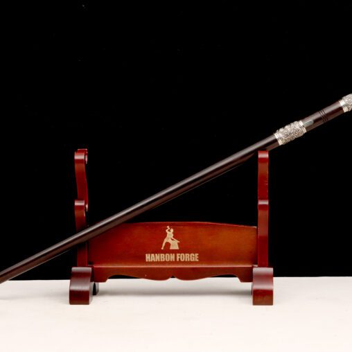 Engraved Hook-Handle Walking Sword Cane