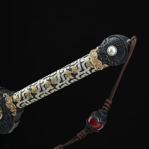 Yueshen Jian Damascus Steel Sword Pattern Pure Copper Scabbard