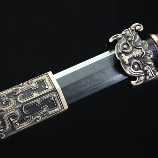 Flying Dragon Han Jian Sword Chinese Pattern Steel Blade