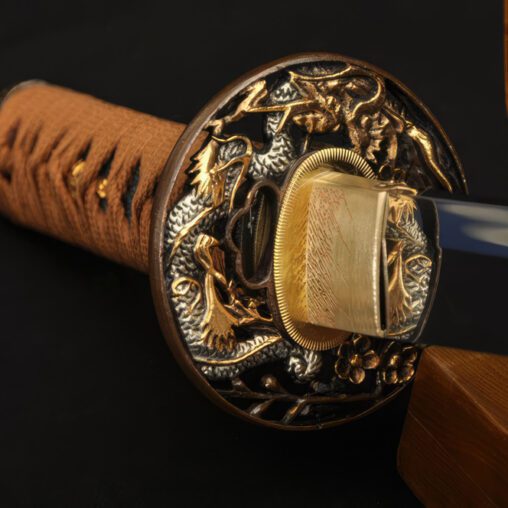 Tanto 1095 Carbon Steel Dagger Clay Tempered Dragon