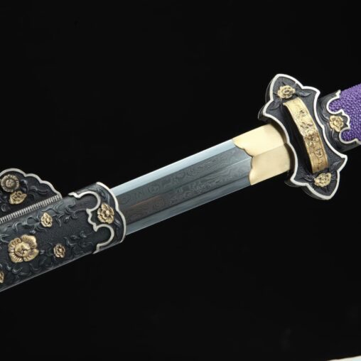 Tang Dynasty Jian Sword Mudan Pattern Steel Clay Tempered Blade