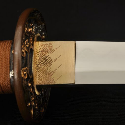 Tanto 1095 Carbon Steel Dagger Clay Tempered Dragon