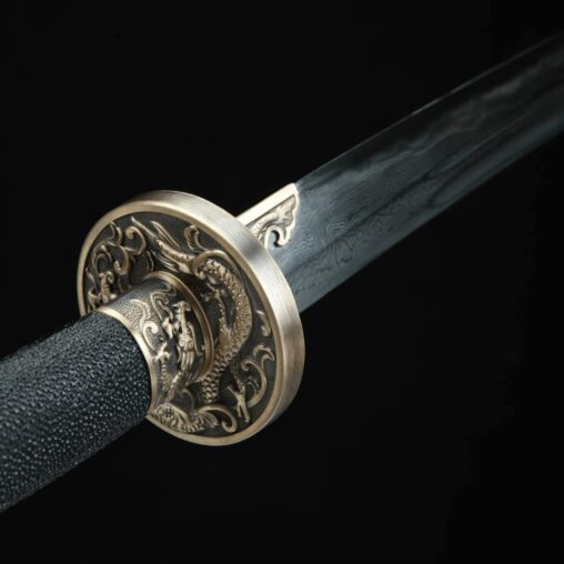 Qing Dao Sword Dragon Pattern Steel Clay Tempered Blade