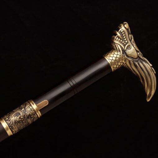 Gold Imperial Flame Dragon Cane Sword