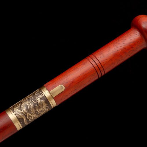 Elegant Red Dragon Cane Sword with Round Pommel