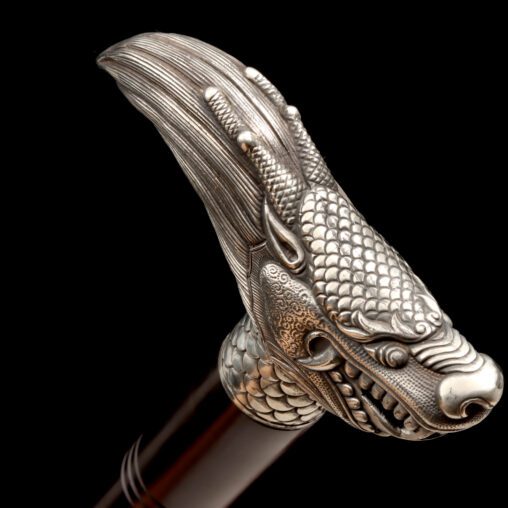 Dragon-Head Jian Cane Sword with Ornate Carvings