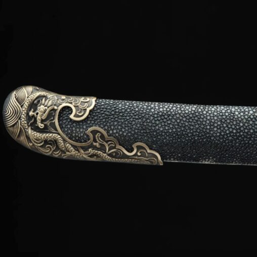 Qing Dao Sword Dragon Pattern Steel Clay Tempered Blade