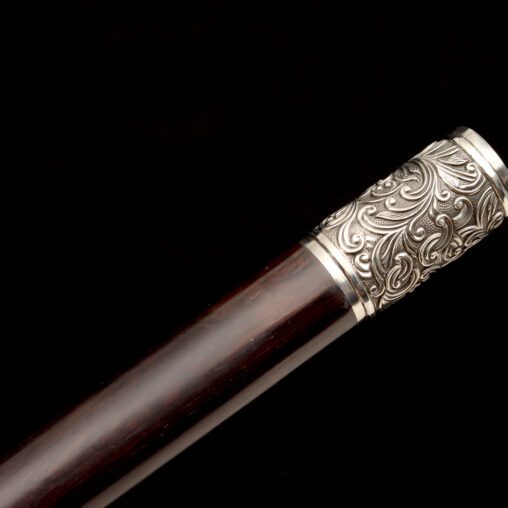 Engraved Hook-Handle Walking Sword Cane
