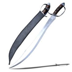 One-Handed Scimitar Sword with a Knuckle Guard