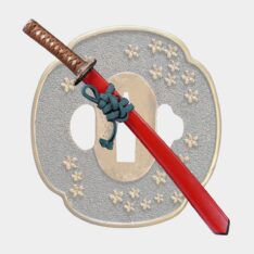 Wakizashi Cherry Blossoms Koshirae (Naginata Blade Shape)